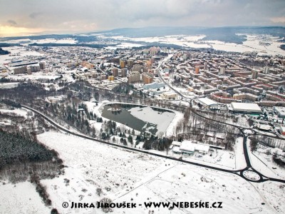 Zimní Nový rybník a Příbram /J932