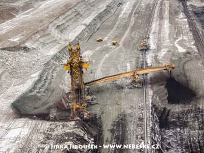 Kolesové rýpadlo UNEX KU800, Albertov, Sokolovská uhelná, povrchový důl Jiří /J157