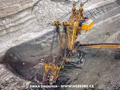 Kolesové rýpadlo UNEX KU800, Albertov, Sokolovská uhelná, povrchový důl Jiří /J158