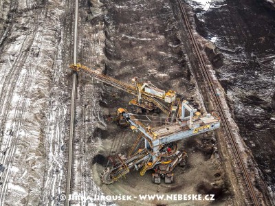 Kolesové rýpadlo UNEX KU300, Albertov, Sokolovská uhelná, povrchový důl Jiří /J160