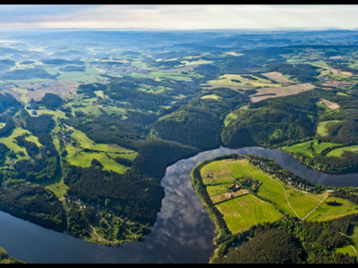 Vltava mezi Orlíkem a Kamýkem – panorama /J848