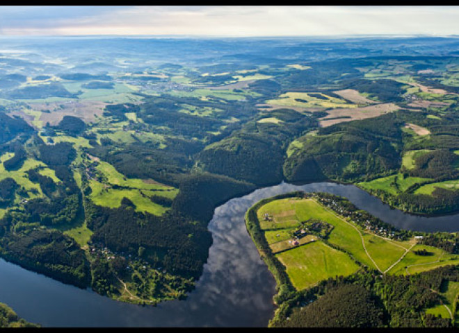 Vltava mezi Orlíkem a Kamýkem – panorama /J848