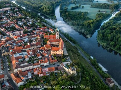 Mělník, Vltava, Labe, soutok, kanál, ráno J4338